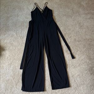 Express Elegant Black V-Neck Jumpsuit